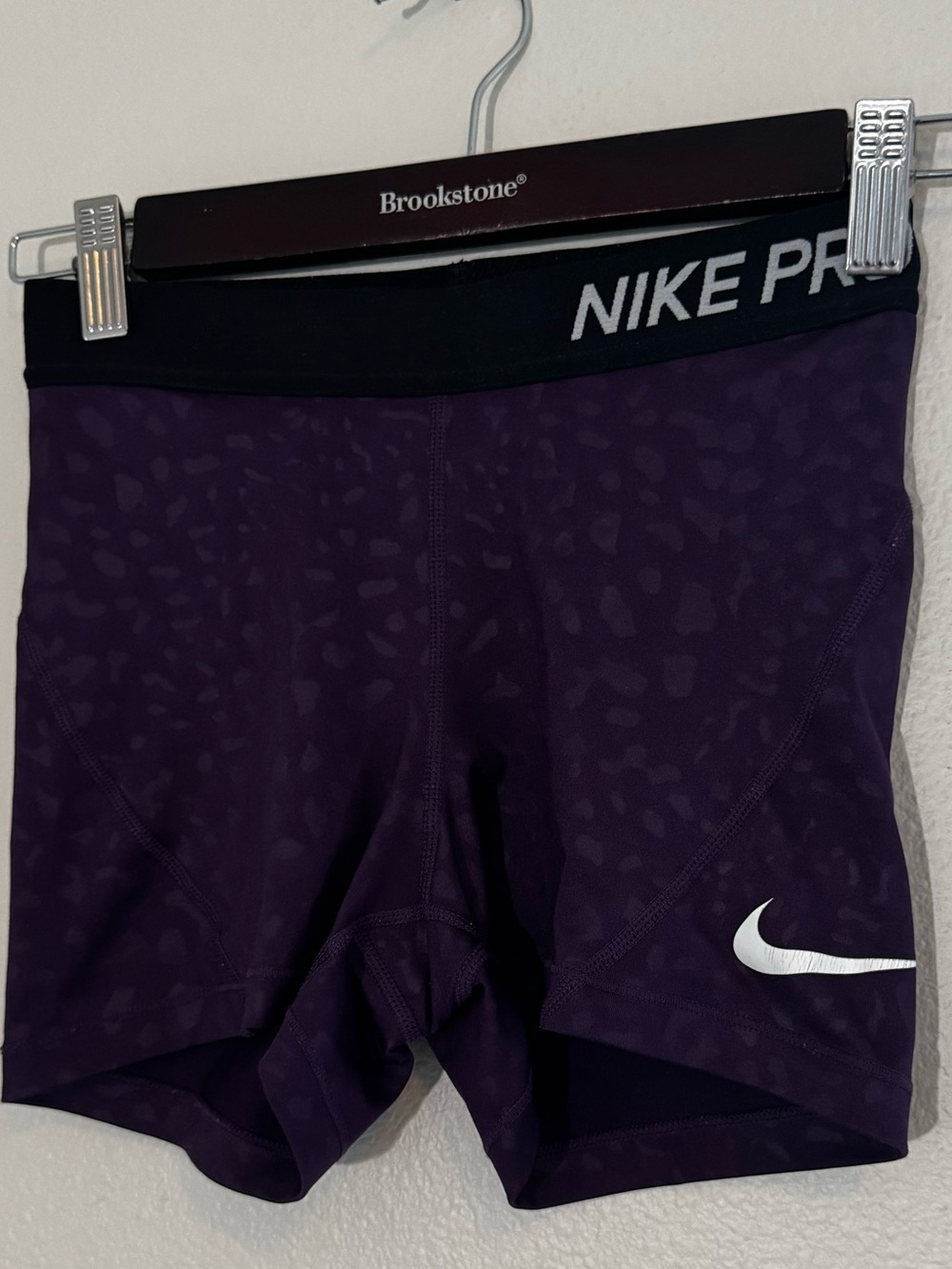 Nike Pro Purple Performance shorts with White Swoosh size small